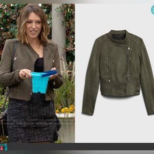 Decker Suede Moto Jacket - army green